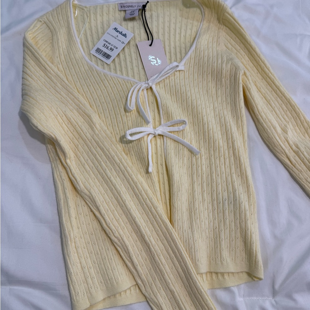 Sincerely Jules Light Yellow Knit Blouse